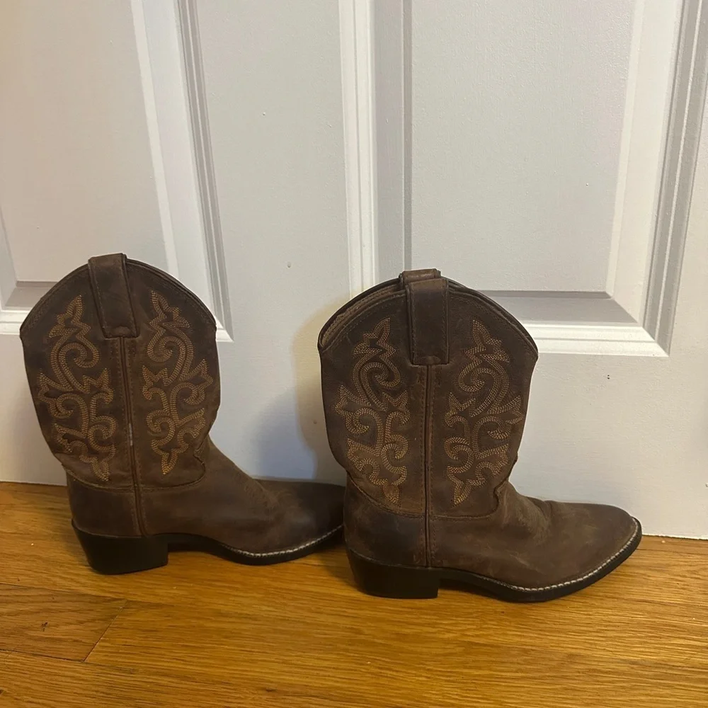 Justin Kids Brown Western Cowboy Boots 12 1/2D Bay Westerner 2253C